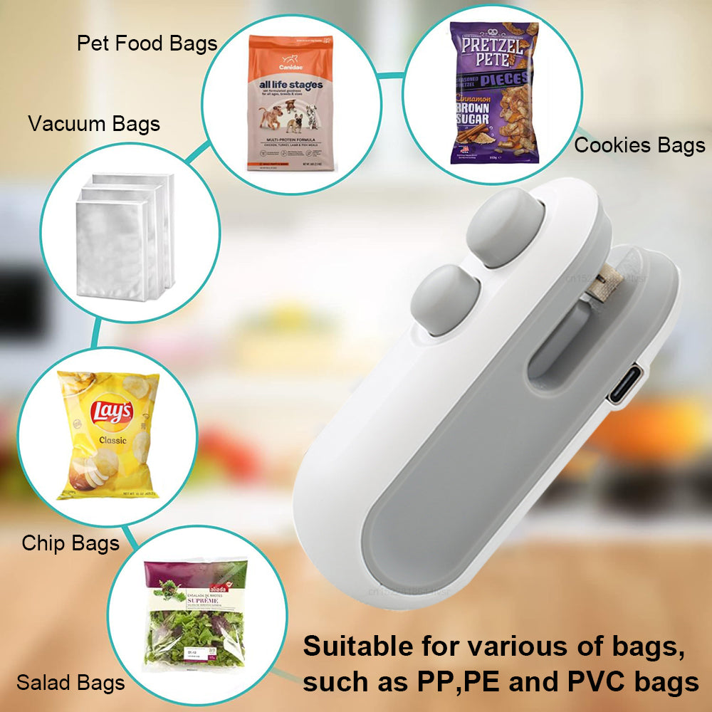 🛍️ Mini Heat Sealing Machine – Portable Plastic Bag Resealer