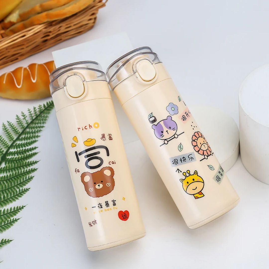 Kids Cartoon Sipper Bottle with Safety Lock Cap – Leakproof & Lightweight