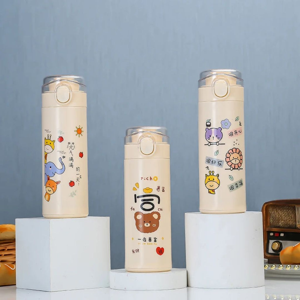 Kids Cartoon Sipper Bottle with Safety Lock Cap – Leakproof & Lightweight